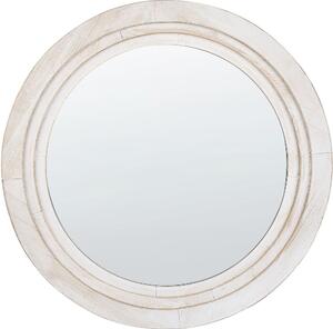Specchio da parete MDF bianco sporco ø 60 cm Rotondo Decorativo Fatto a mano Pezzo d'arredo Stile scandinavo Beliani