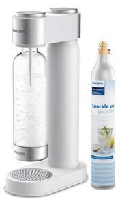 Philips ADD4902WH/10 White Inox Soda Maker Gasatore Acqua con Bombola Gas CO2 e Bottiglia PET