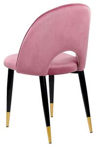 Set di 2 sedie da pranzo rivestimento in velluto rosa gambe nere stile glamour retrò Beliani