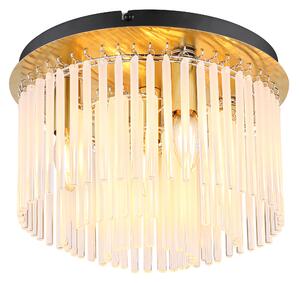 Plafoniera soggiorno cristalli soffitto camera da letto color oro 15698DM