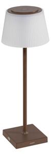 Century MRGCO-043830 Margò Corten Lampada Tavolo Diffusore Plissettato Led 4W 200lm 3000K Dimmer Ricaricabile