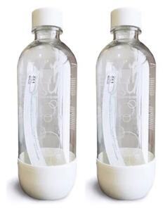 GasUp BiPack White 2 Bottiglie 1 Litro Plastica per Gasatore d'Acqua Certificate Riutilizzabili