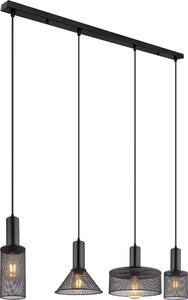 Globo Lighting lampada a sospensione in metallo nero opaco, 4x E27