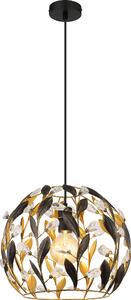 Lampada a sospensione, metallo, nero, oro