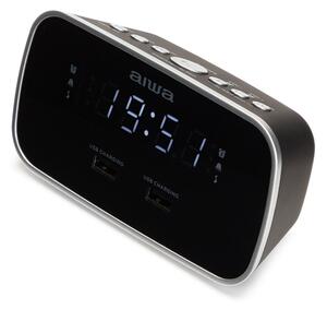 Aiwa CRU-19BK Black Radiosveglia FM Aux In 2x USB-CaricaTelefono 2x Sveglia Snooze Sleep