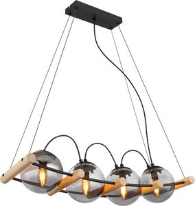 Globo Lighting lampada a sospensione in metallo nero opaco, 4x E27
