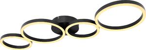 Globo Lighting plafoniera in metallo nero opaco, LED