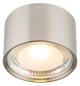 Lampada da soffitto Globo Lighting, corpo in metallo nichel opaco, vetro trasparente satinato, diametro: 113 mm, altezza: 80 mm, include LED 12W 230V, flusso luminoso: 1300 lm, emissione luminosa: 980 lm, temperatura di colore: 3000K