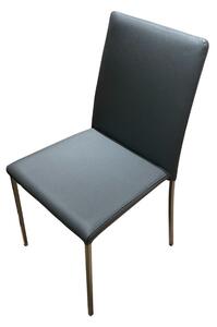 Mobilegno Sedia Gaia Ecopelle Grigio Scuro Struttura Verniciato Tipo Inox