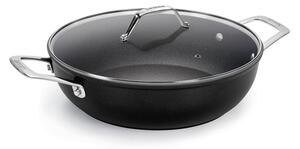 Barazzoni Black Titan Pro Tegame 28cm 4,1L Alluminio Rivestitimento Antiaderente 5 Strati Coperchio Gas Elettrico Induzione