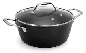 Barazzoni Black Titan Pro Casseruola 20cm 2,4L Alluminio Rivestitimento Antiaderente 5 Strati Coperchio Gas Elettrico Induzione