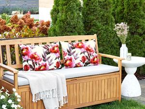 Set di 2 cuscini da giardino in poliestere bianco e rosa con motivo floreale 40 x 60 cm Rettangolare Moderno per esterni Resistente all'acqua Beliani
