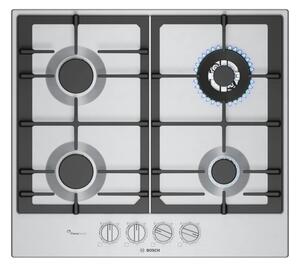 Bosch PCH6A5I90 Inox Piano Cottura Gas 60cm FlameSelect Bruciatore turboWok Manopole Magnetiche Serie6