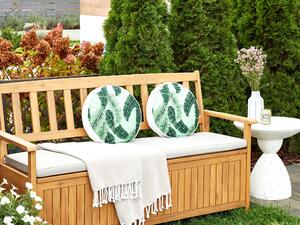 Set di 2 cuscini da giardino in poliestere verde ⌀ 40 cm Motivo a foglie rotondi Design moderno Cuscini decorativi Beliani