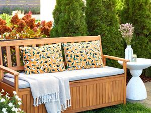 Set di 2 cuscini da giardino in poliestere multicolore 40 x 60 cm Cuscino da lancio rettangolare con motivo a foglie dal design moderno Beliani