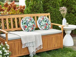 Set di 2 cuscini da esterno in poliestere multicolore ⌀ 40 cm Cuscino rotondo con stampa floreale e tucano da giardino Patio Beliani