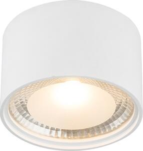 Lampada da soffitto Globo, metallo bianco, vetro trasparente satinato, diametro: 113 mm, altezza: 80 mm, include LED 12W 230V, flusso luminoso: 1300 lm, emissione luminosa: 980 lm, temperatura di colore: 3000K