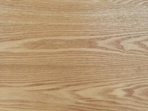 Tavolo da pranzo in legno chiaro MDF Legno di gomma 150 x 90 cm Gambe in legno Piano rettangolare impiallacciato Finitura naturale Cucina minimalista scandinava Beliani