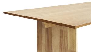 Tavolo da pranzo in legno chiaro MDF Rubber Wood 180 x 90 cm Gambe in legno Piano rettangolare impiallacciato Finitura naturale Cucina minimalista scandinava Beliani