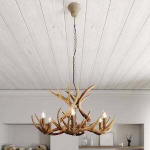 Lindby Fibi lampada a sospensione, corna, marrone