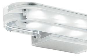 Applique Bagno Alluminio Cromo Profilo Acrilico Trasparente Led 6 watt Luce Calda Intec LED-W-PHOENIX/6W