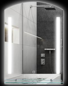 Kleankin Specchio da Bagno con Illuminazione LED Regolabile a 3 Colori e Mensola in Vetro Elegante 50x12x70 cm Argento|Aosom