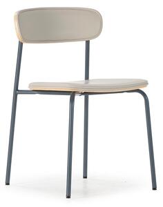 Sedie da pranzo in set beige in imbottito impilabili 2 pz Saula – Marckeric