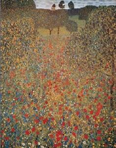 Stampa d'arte Meadow With Poppies, Gustav Klimt