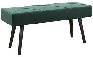 HOMCOM Panca Imbottita Fondoletto in Tessuto Effetto Velluto e Acciaio, 100x36x45 cm, Verde e Nero|Aosom