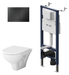 AM.PM WC a parete senza brida Set con elemento a parete Set completo Cassetta di scarico incassata Cassetta di scarico a parete Cassetta di scarico in Vetroceramica Cassetta di scarico incassata Ciotola Premere