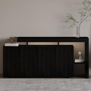 Credenza madia moderna design 170xH80 cm led nero Skylar