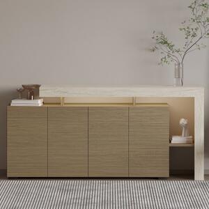 Credenza madia moderna design 170xH80 cm led rovere marmo Skylar