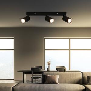 Briloner Faretto da soffitto Tib, nero/nero, a 3 luci, orientabile, in metallo dimmerabile, Nero, Corridoio, Metallo, Moderno, Faretto