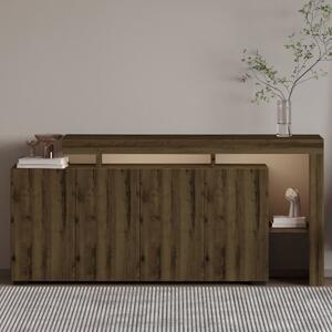 Credenza madia moderna design 170xH80 cm led noce Skylar