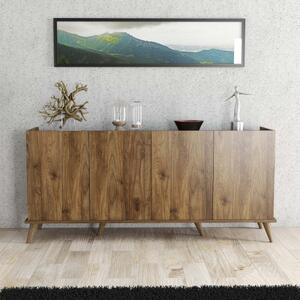Madia moderna soggiorno 4 ante 180xH81 cm noce Majestic