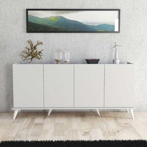 Madia moderna soggiorno 4 ante 180xH81 cm bianco Majestic