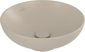 Villeroy & Boch Loop&Friends - Lavabo da appoggio, diametro 420 mm, senza sfioratore, CeramicPlus, Almond 4A4601AM