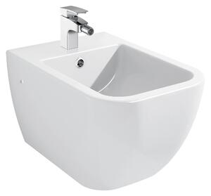 Bidet sospeso a parete modello BH101 - Vetroceramica per bagno - Bianco - compatibile con vaso WC modello CH101
