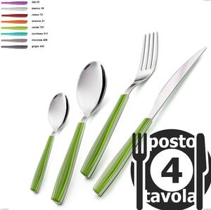 Confezione 4 posti tavola Wave , 18/C (AISI430), spessore 2 mm- posate