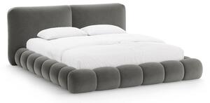 Letto matrimoniale imbottito grigio scuro con contenitore con rete inclusa 180x200 cm Solange – Micadoni