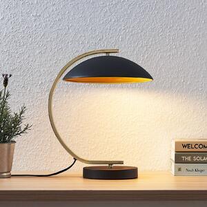 Lindby Lampada da tavolo in metallo Adriana, nero/oro