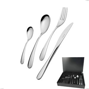 Servizio di posate 24 pezzi in astuccio di legno Hotel, Acciaio inox 18.10 (AISI304), spessore 2.5 mm
