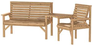 Set di 3 sedie da giardino Outsunny, set di mobili da balcone con foro per ombrellone