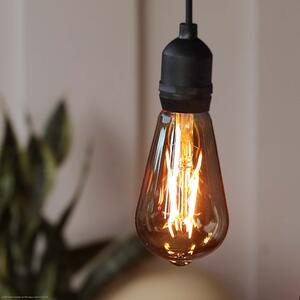 Lampada a sospensione da esterno a batteria (4 batterie AA escluse) + telecomando, ST64 Ø6,4x13,8 cm, dimmerabile