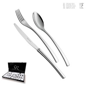 Servizio Posate ONDA 36 pezzi acciaio inox 18.10 (AISI304) Lucido spessore 4.0 mm in Astuccio Regalo