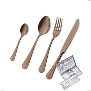 Servizio di posate 75 pezzi in astuccio regalo Royal Retr� PVD Chocolate, Acciaio 18/10 antico, spessore 2.5 mm, pvd chocolate