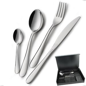 Servizio di posate 51 pezzi in astuccio di legno coltello economico Segno, Acciaio inox 18/10 (AISI304), spessore 1.8 mm- posate