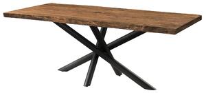 MASSIVMOEBEL24 | Tavolo da pranzo in legno di sheesham 200x100x76 verniciato naturale / gambe mikado antracite matt FREEFORM 5