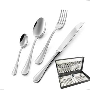 Servizio Posate IMPERO 49 pezzi acciaio inox 1810 lucidato spessore 2.5 mm in astuccio regalo EME- posate