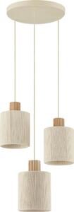 Brilliant - Lampadario su cavo ARLO, 3xE27/20W/230V, diam. 40 cm, color crema